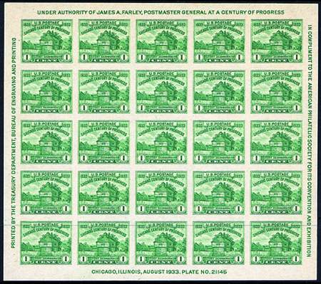 1933-1934 Imperforate Sheets  #730-31, 735, 750-51