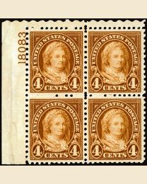 #636 - 4¢ M. Washington: Plate Block