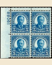 #637 - 5¢ T. Roosevelt: Plate Block