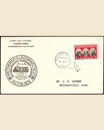 #703 2¢ Yorktown FDC