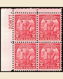 #717 - 2¢ Arbor Day: Plate Block