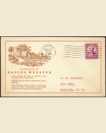 #725 3¢ Daniel Webster FDC
