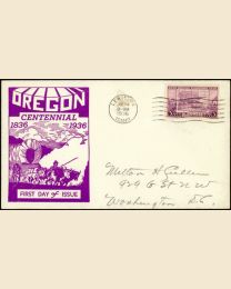 #783 - 3¢ Oregon Territory FDC