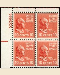 # 815 - 10¢ Tyler: plate block