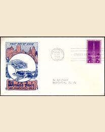 #852 - 3¢ Golden Gate Expo FDC