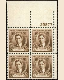 # 883 - 10¢ E. Nevin: plate block