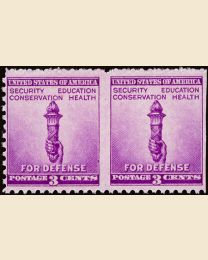US #901b 3¢ Torch Error Pair