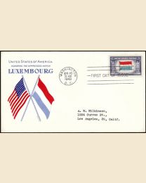 #912 - 5¢ Luxembourg FDC