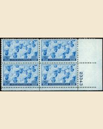 # 935 - 3¢ Navy: plate block