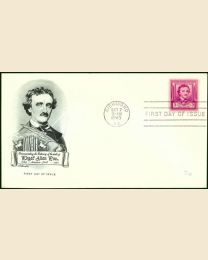 #986 - 3¢ Edgar Allan Poe FDC