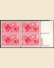 #1004 - 3¢ Betsy Ross: plate block