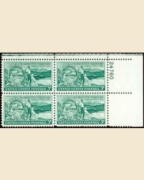 #1019 - 3¢ Washington Terr.: plate block