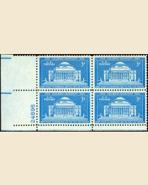 #1029 - 3¢ Columbia Univ.: plate block