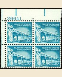 #1031A - 1 1/4¢ Palace: plate block