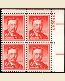 #1039 - 6¢ T. Roosevelt: plate block