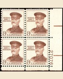 #1042A - 8¢ J. J. Pershing: plate block