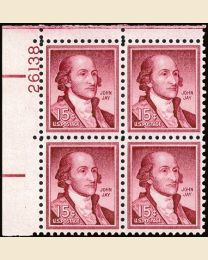 #1046 - 15¢ John Jay: plate block