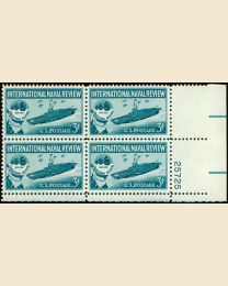 #1091 - 3¢ Naval Review: plate block