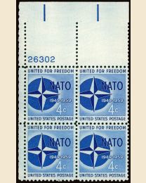 #1127 - 4¢ NATO: plate block