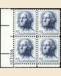 #1213- 5¢ G. Washington Plate Block