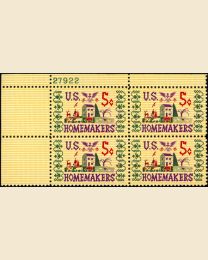 #1253 - 5¢ Homemakers Plate Block