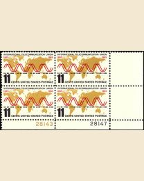 #1274- 11¢ Int. Telecommunications Plate Block