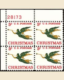 #1276- 5¢ Christmas Angel Plate Block