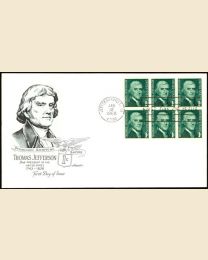 #1278 - 1¢ Thomas Jefferson: FDC
