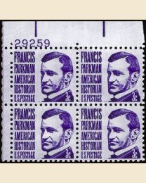 #1281 - 3¢ Francis Parkman Plate Block