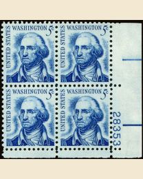 #1283 - 5¢ George Washington Plate Block