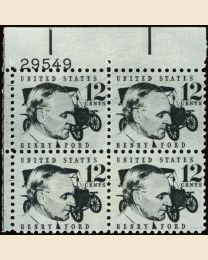 #1286A- 12¢ Henry Ford Plate Block