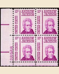 #1286 - 10¢ Andrew Jackson Plate Block