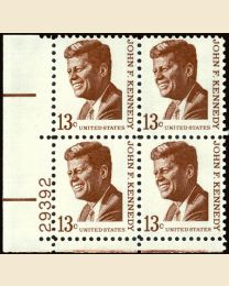 #1287 - 13¢ John F. Kennedy Plate Block