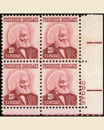 #1290 - 25¢ Fredrick Douglass Plate Block