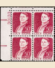 #1293 - 50¢ Lucy Stone Plate Block