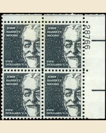 #1295 - $5 John B. Moore Plate Block