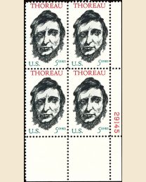 #1327- 5¢ Henry David Thoreau Plate Block