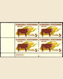 #1328- 5¢ Nebraska Statehood Plate Block