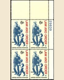 #1343- 6¢ Law and Order Plate Block