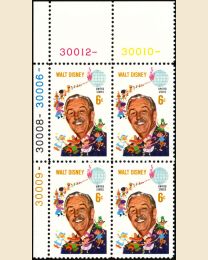 #1355- 6¢ Walt Disney Plate Block