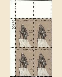 #1359- 6¢ Leif Erikson Plate Block