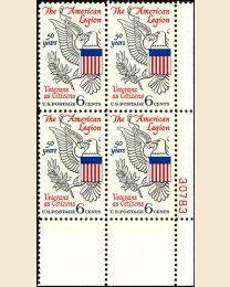 #1369- 6¢ American Legion Plate Block