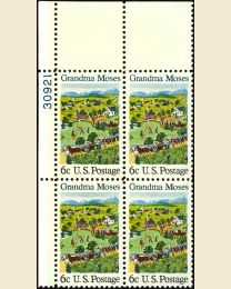 #1370- 6¢ Grandma Moses Plate Block