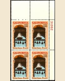 #1373- 6¢ California Settlement Plate Block