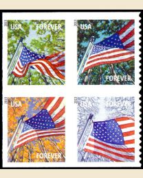 #4782S- (46¢) Flag in Four Seasons booklet