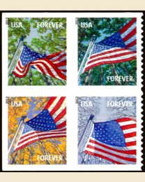#4796S- (46¢) Flag in Four Seasons booklet