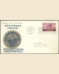 #782 - 3¢ Arkansas Centennial FDC