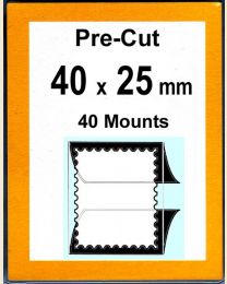 Pre-cut Mounts  40 x 25 mm  (stamp w x h)