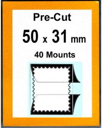 Pre-cut Mounts  50 x 31 mm  (stamp w x h)