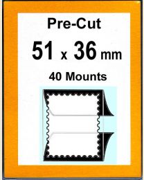 Pre-cut Mounts  51 x 36 mm  (stamp w x h)